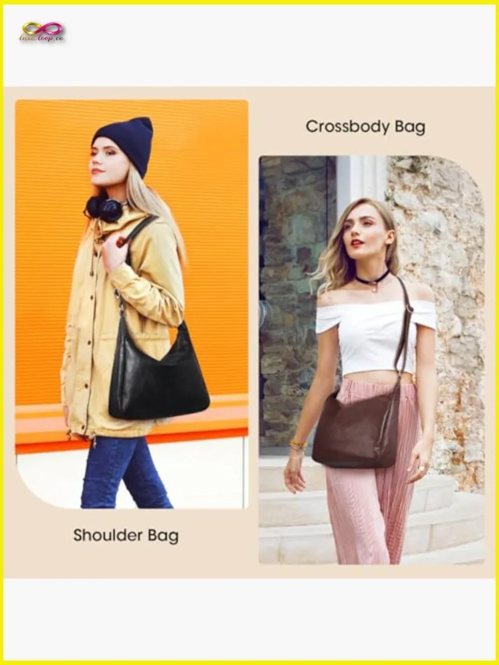 Slouchy Hobo Shoulder Bag Crossbody Laptop Purse with Padded Sleeve Adjustable